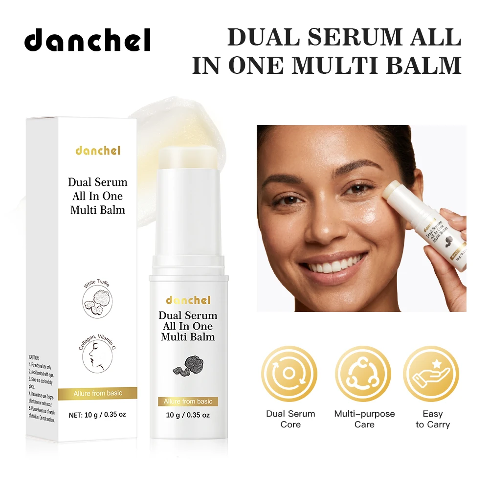 Balm de Vitamina C em Bastão Hidratante Profundo Multiuso Creme de Textura Dupla para Clareamento da Pele Cuidados Diários para Todos os Tipos de Pele