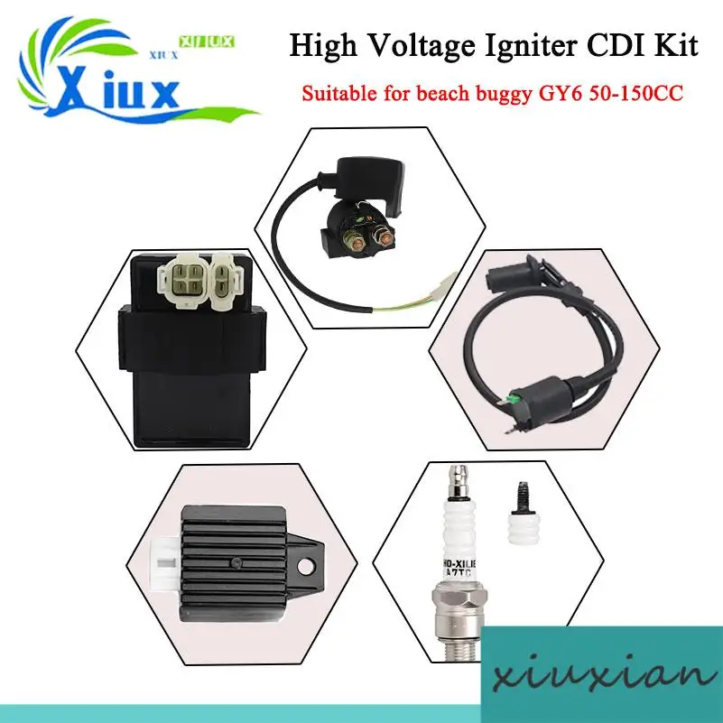 

HOT Ignition Coil 6 Pin CDI Solenoid Relay Voltage Regulator for GY6 4 Stroke 50cc 125cc 150cc 139QMA 139QMB ATV S