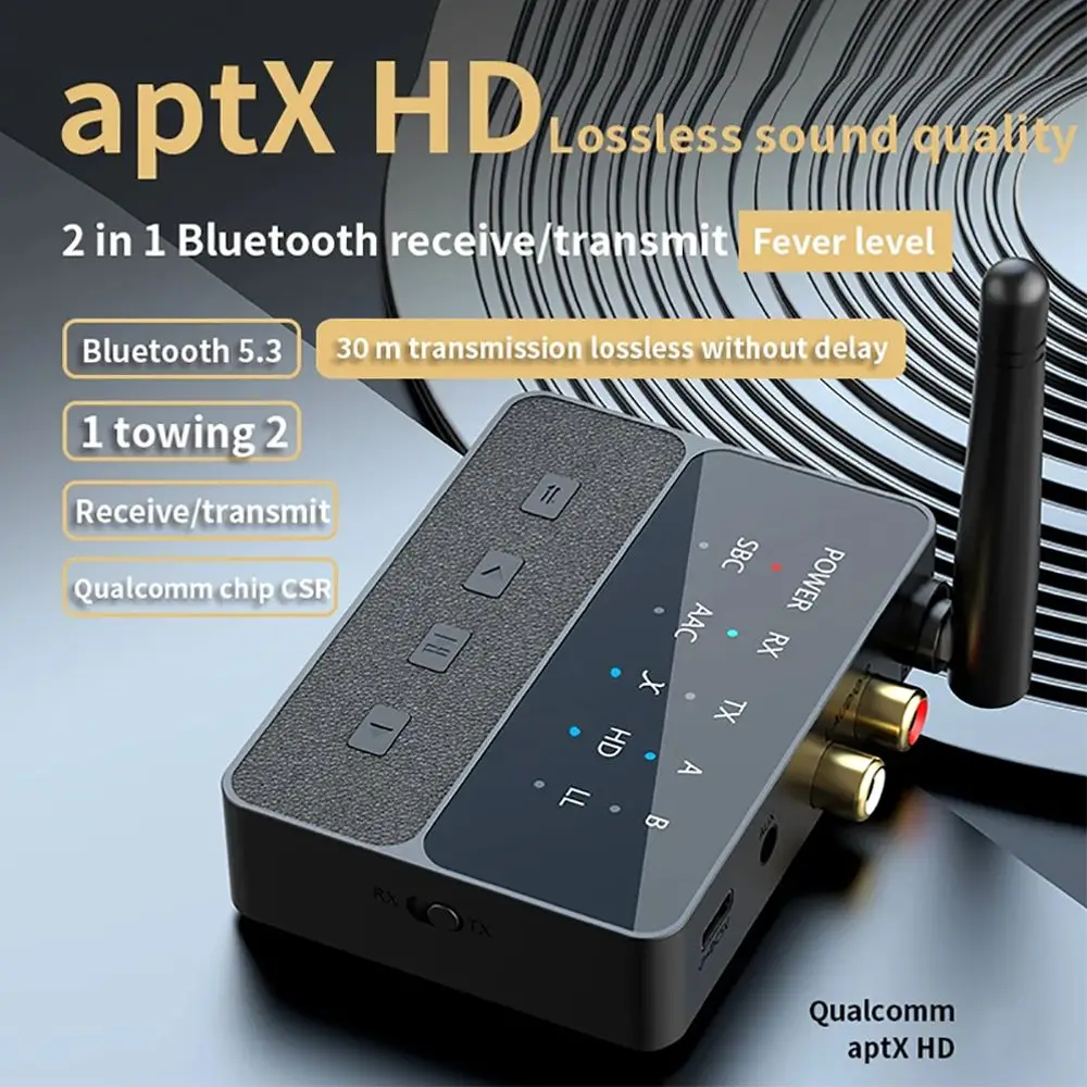 TV a 2 auriculares inalámbricos Bluetooth 5,3 transmisor receptor doble enlace USB-C entrada adaptador de Audio inalámbrico AptX baja latencia