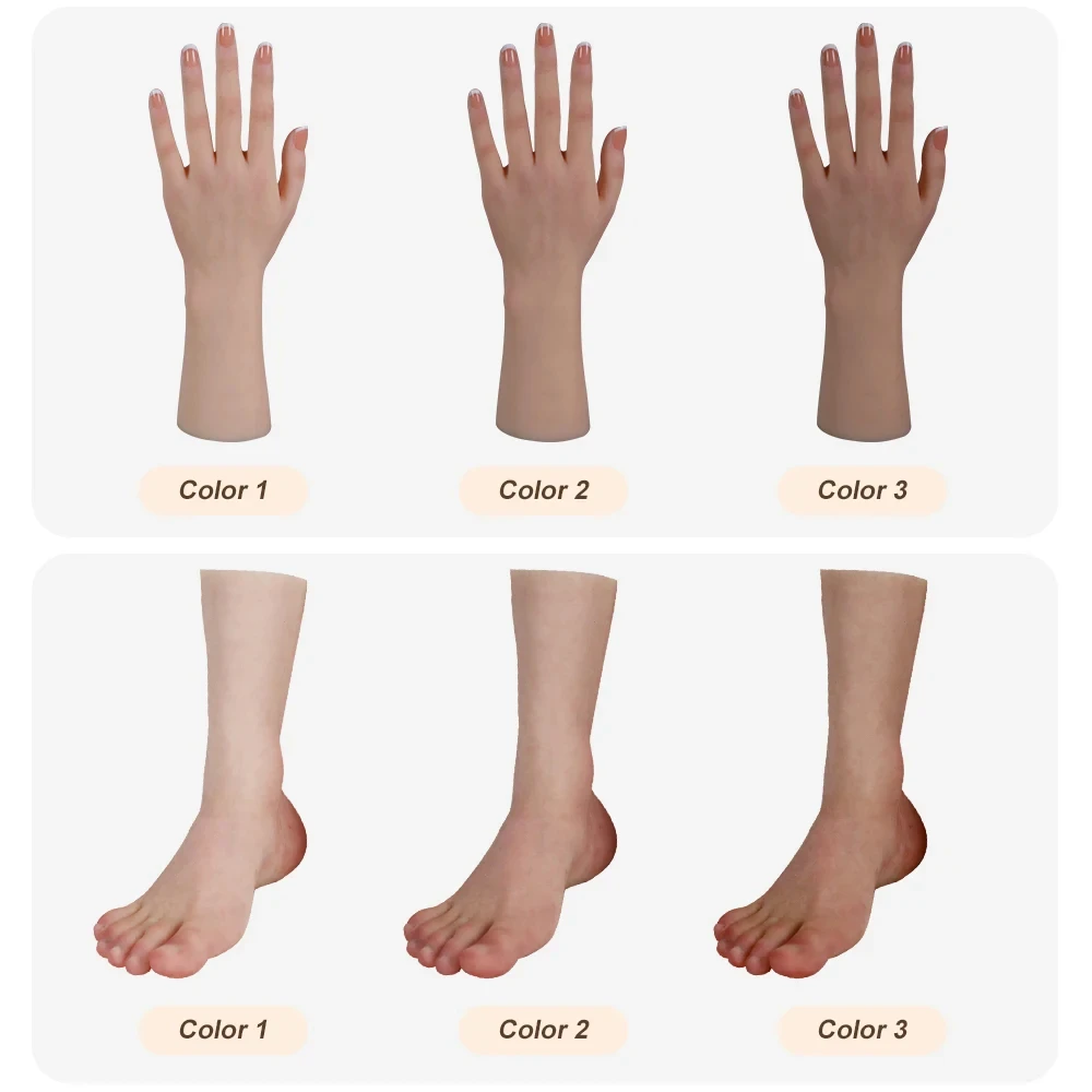 Eyung silicone feet Hand Model Foot Model Ruddy Skin Color Exhibit Silicone Props Real-Life Mold Sexy Female ewelry Display