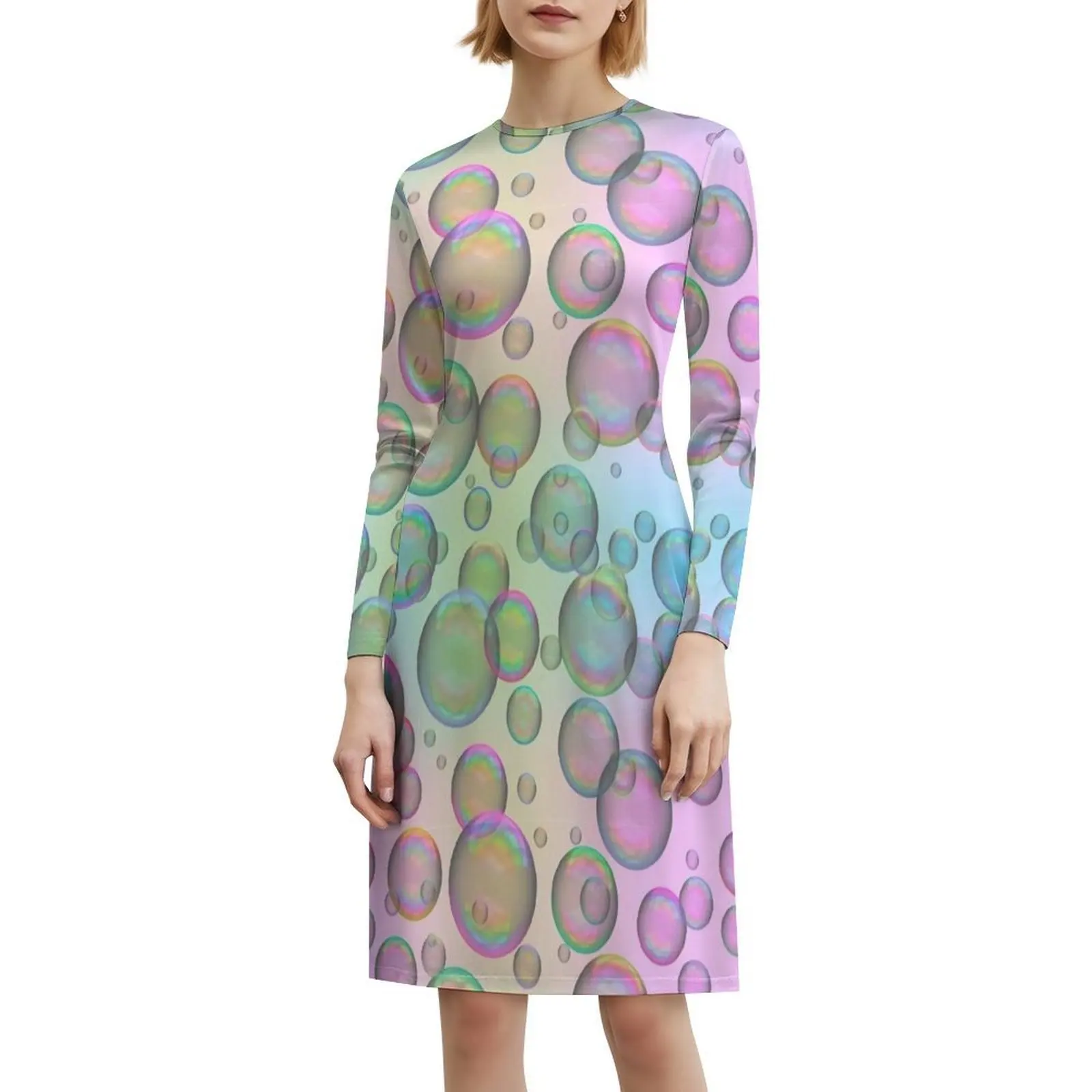 فقاعات الصابون قزحي الألوان متنوعة فستان عطلة مثير ملون للنساء على الشاطئ وحفلات أعياد الميلاد فستان قصير فقاعات الصابون