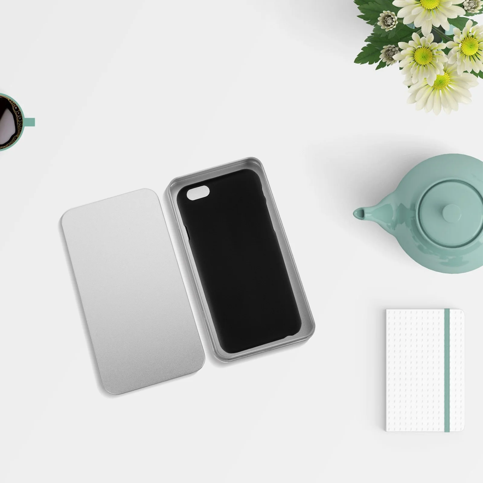 

4pcs Tempered Glass Screen Storage Box Tinplate Metal Organizer For Phone Protector Case Portable Holder Household Sundry