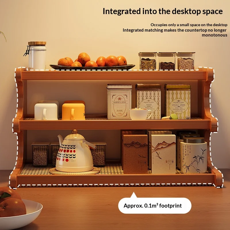 Mug Holder Stand for Counter, Cup Organizer Rack for Coffee Tea Cups, Desktop Storage Display Shelf for Kitchen，Coffee Bar