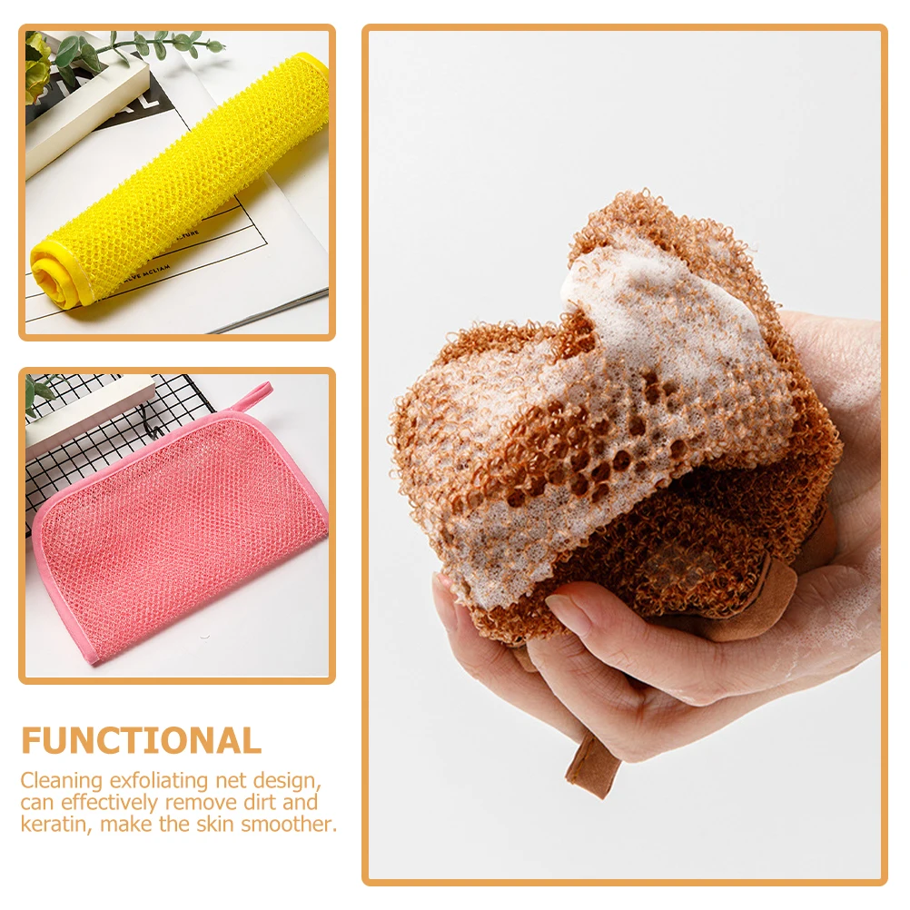 

2Pcs African Washing Net Double Layer Exfoliating Bath Scrubber Shower Back Scrubber Body Cleaning Exfoliating Towel