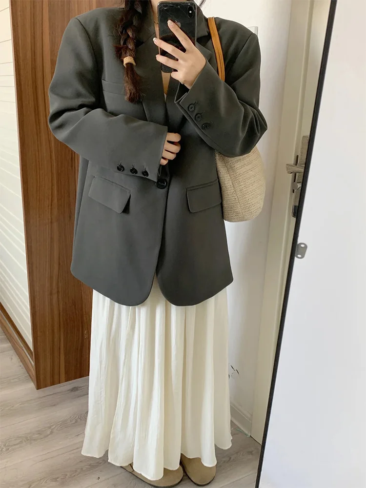 Blazers Female Summer Women'S Suit Green Printed Rolled Shoulder Pads Quarter Vintage Small Asymmetrical Design Lace-Up Chic