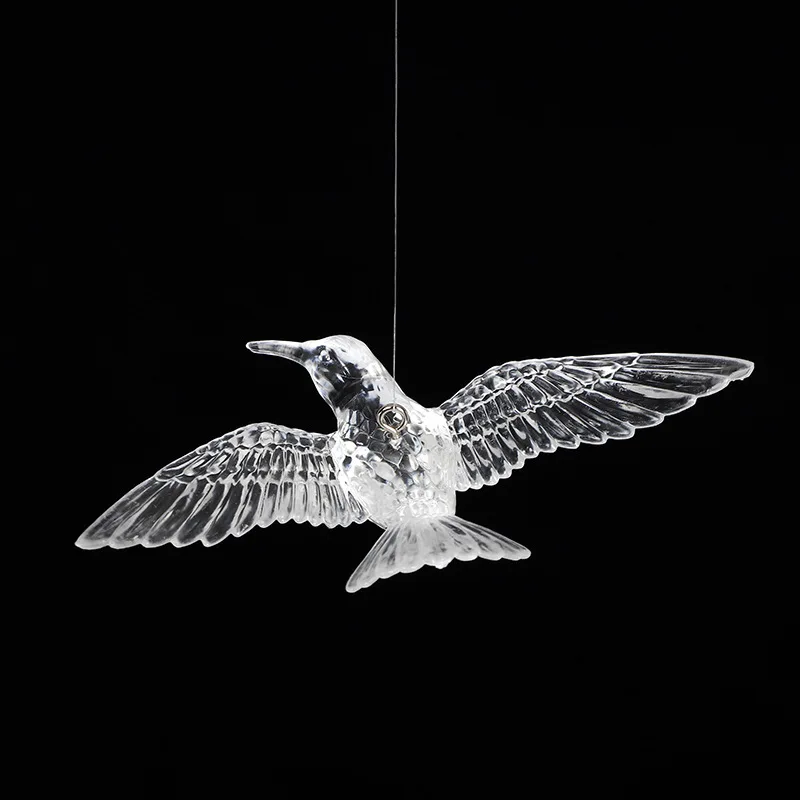Set Of 4 Random Style Clear Acrylic Bird Pendants For Home Windows Outdoor Garden Holiday And Wedding Decorations