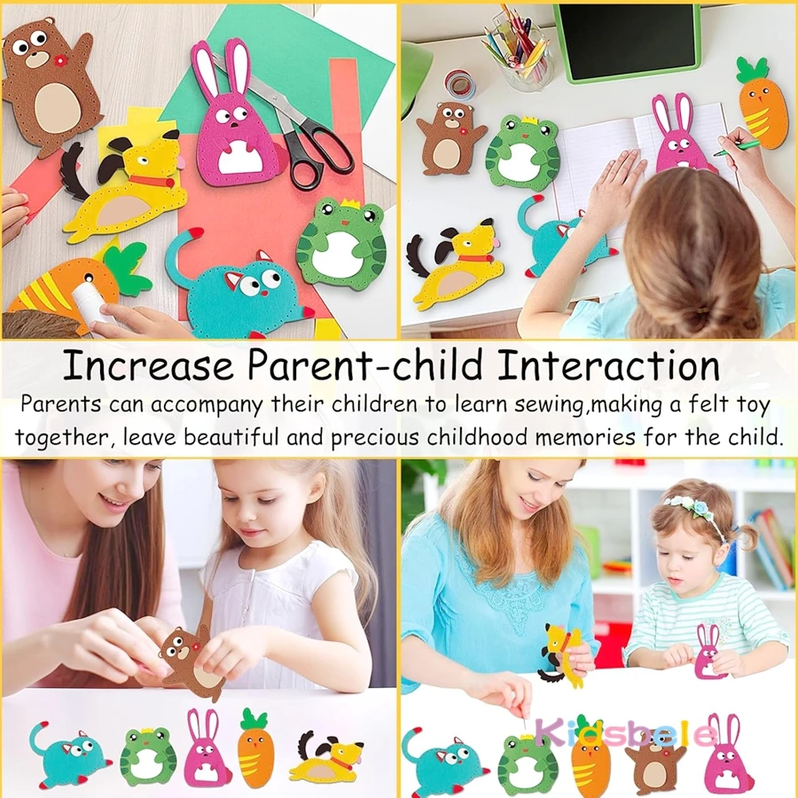 Doll Handmade Sewing Toy Montessori DIY Craft Kit for Beginners With 6 Key Rings Fun Family Party Gift Birthday Present for Kids