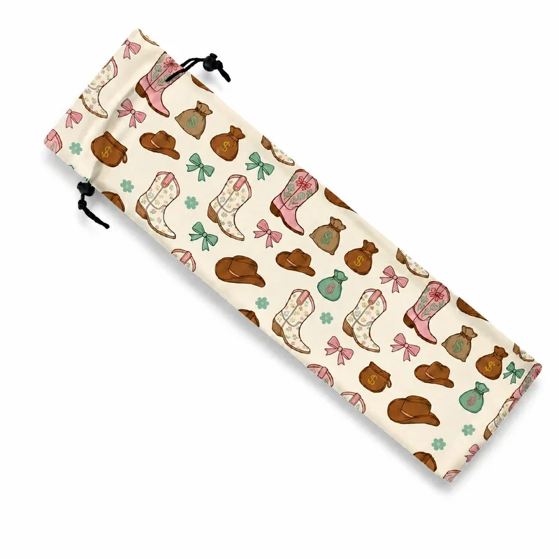 New large-capacity ruler storage bag, portable drawstring bag, bohemian paisley makeup bag