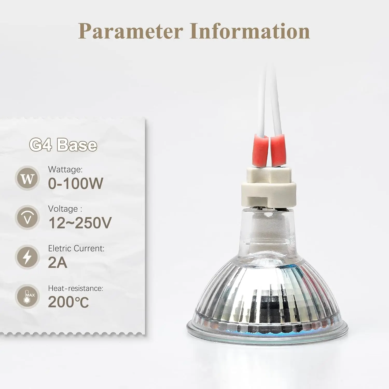 G4, GU5.3 Bi-Pin Ceramic Base Socket, MR16, MR11 Halogen Incandescent LED Bulb Holder Wire Connector (6pcs)