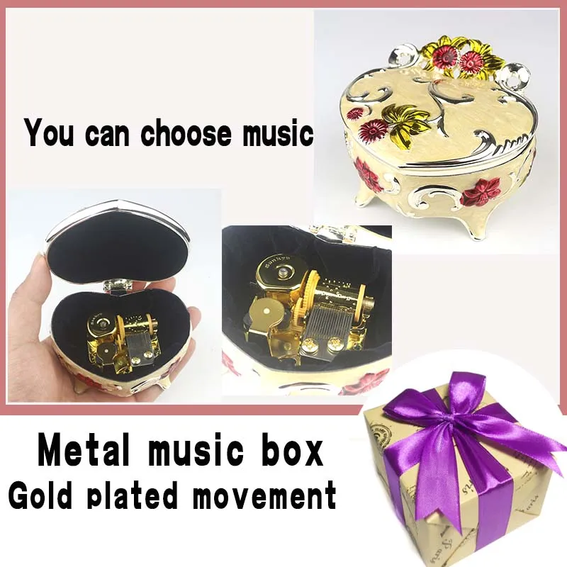 

ROSIKING Emboss Alloy Metal Music Box Wind Up Movement Music Box ♫ Davy Jones ♫ For Frends Girl and Children Birthday Gift