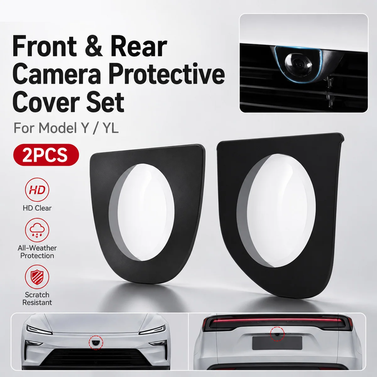 PINMOAP Camera Scratch Resistant And Waterproof Protective Cover Suitable For Tesla Model Y Juniper Model YL Automotive Parts view 3