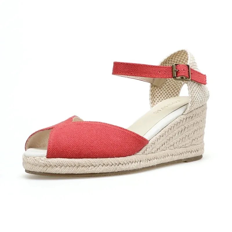 

Women's Wedge Selling Hemp 6cm Casual Open Sandals Sapatos Mulher Sandalias Mujer