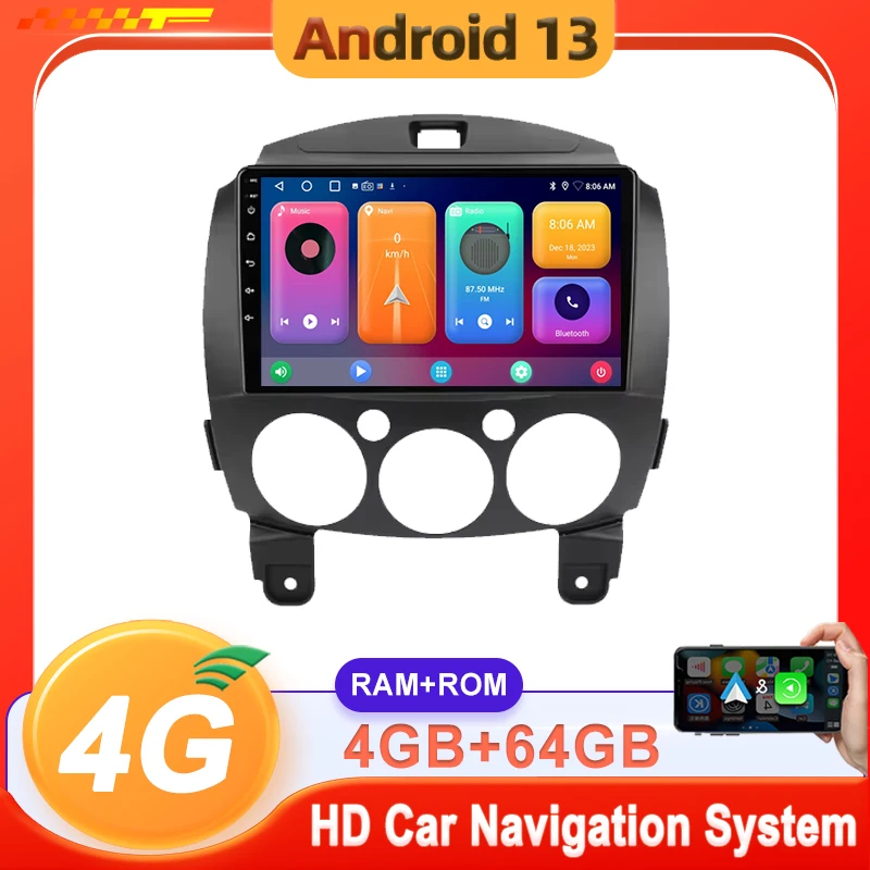 

Android 14 Car player Auto Car 9 inch Radio For MAZDA 2 2005 - 2010 Auto Radio Dash Cam QLED Screen High-performance CPU HDR 5G