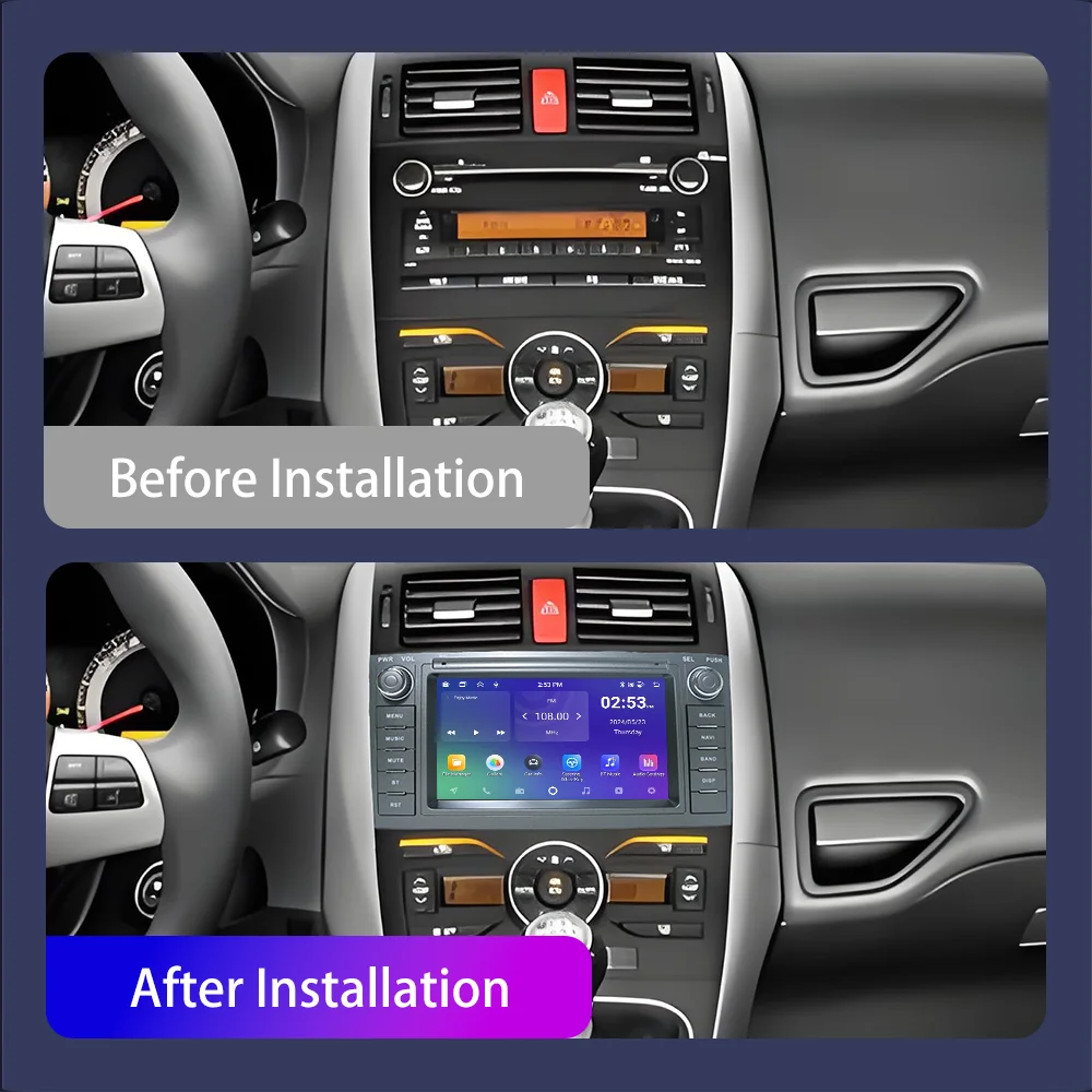 Car Radio For Toyota Auris Corolla 2006-2012 GPS Navigation Wireless CarPlay Android Auto Multimedia Player Intelligent System