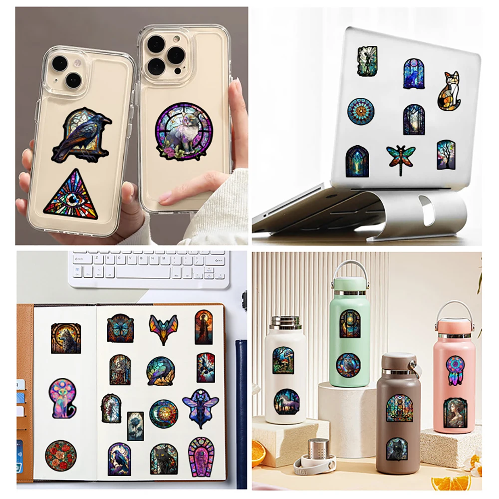 10/30/50PCS Glass Style Colorful Cartoon Graffiti Stickers Skateboard Fridge Guitar Laptop Motorcycle Travel Cool Decal Sticker