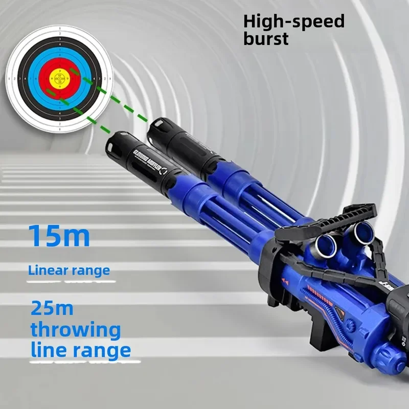 Gatling-lanzador de bomba de agua, juguete eléctrico de transmisión continua, pistola de bolas de Gel, regalo de Año Nuevo, regalo de Navidad