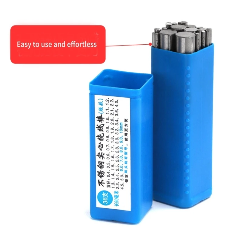 36 pacotes hastes formadoras fio aço inoxidável, mandril metal sólido, ferramenta design adequada para