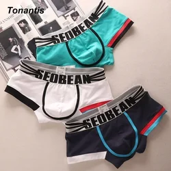 3PCS/SET Cotton Underwear For Men Fashion Multicolor Color Mid-Waist Boxer Shorts and Underpants Breathable Men's Panties