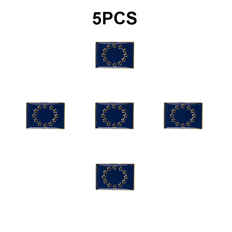 1-100pcs Rectangular European Union  Lapel Pin Flag badge Brooch Pins Badges