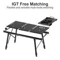 Outdoor IGT Table Aluminum Alloy 120KG Load Capacity Portable Folding Table Adjustable Height Beach Table for Camping Beach