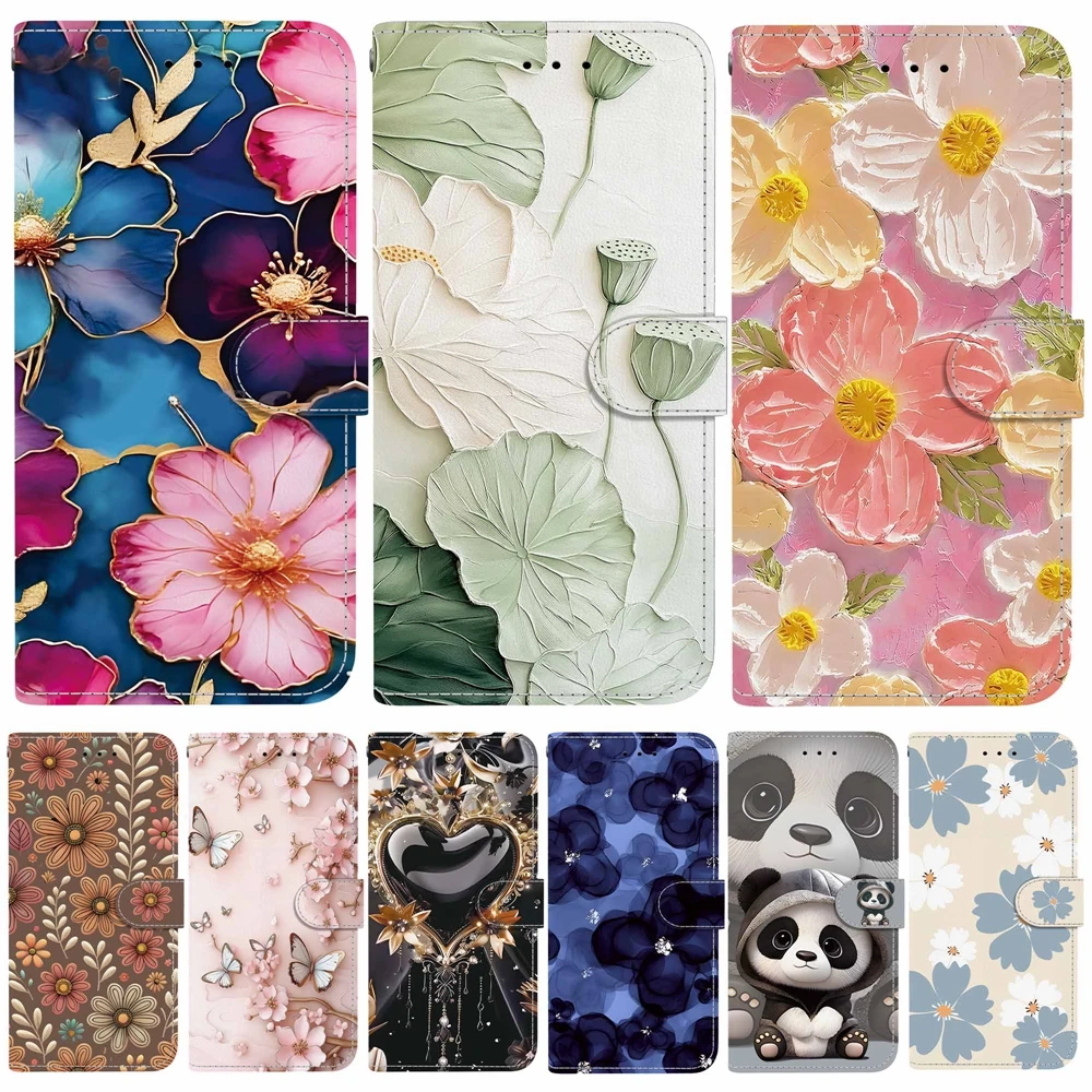 3D Flower Phone Case for Funda Motorola MOTO Edge 70 Air 60 Fusion 50 Pro 40 Neo 30 Ultra 20 Plus Case Leather Wallet Flip Cover