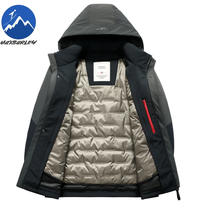 Maxbarley 90% Goose Down Coat Men Winter Designer Detachable Lined Down Jacket 2025 New Windproof Cold Proof Sking Parka Puffer