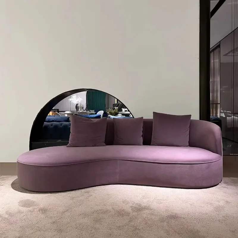 Light luxury fabric home living room casual purple chaise longue sofa