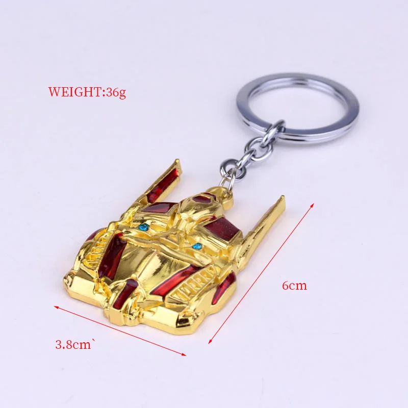 Metal Mask Model key chain Game around Autobots Metal pendant Key ring necklace Female male car Cosplay props image 6