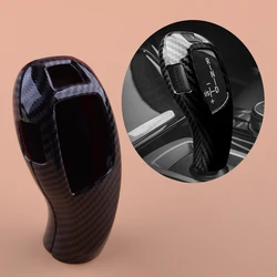 Car Gear Shift Knob Handle Frame Cover Trim fit for BMW 5 Series E60 X5 E70 X6 E71 2009 2010 Left Hand Drive Carbon Fiber Style