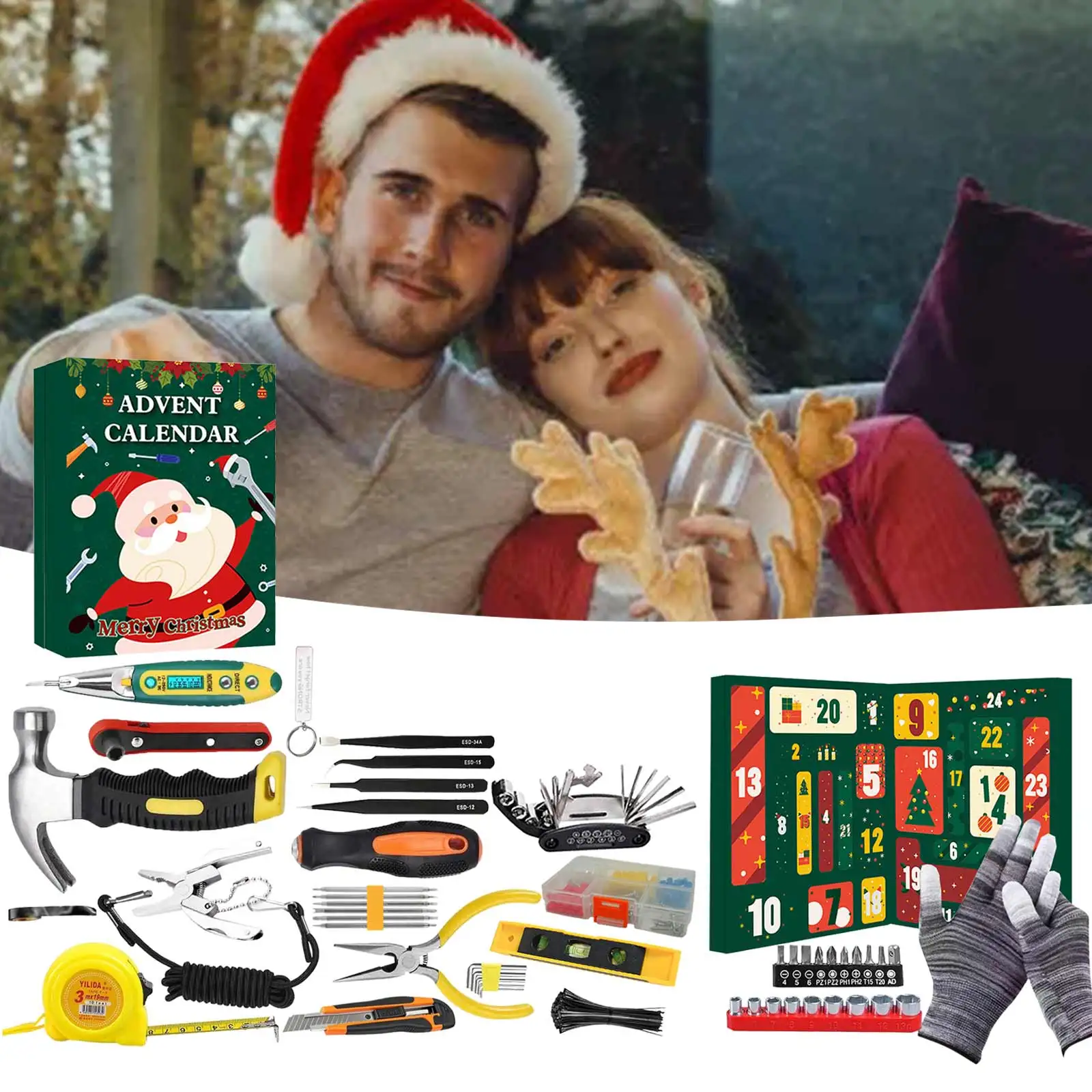 Weird Cooking Gadgets Advent Calendar Hand Tool Kit Christmas Countdown 24 Days Hand Tool Advent Sand Timer 2 Minute Brush Teeth