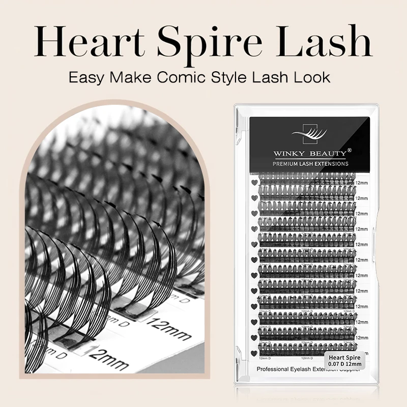 Venta de liquidación de existencias de pestañas postizas, pestañas de elfo prefabricadas Comic Spire Cosplay C/D Curl extensiones de pestañas de pluma suave