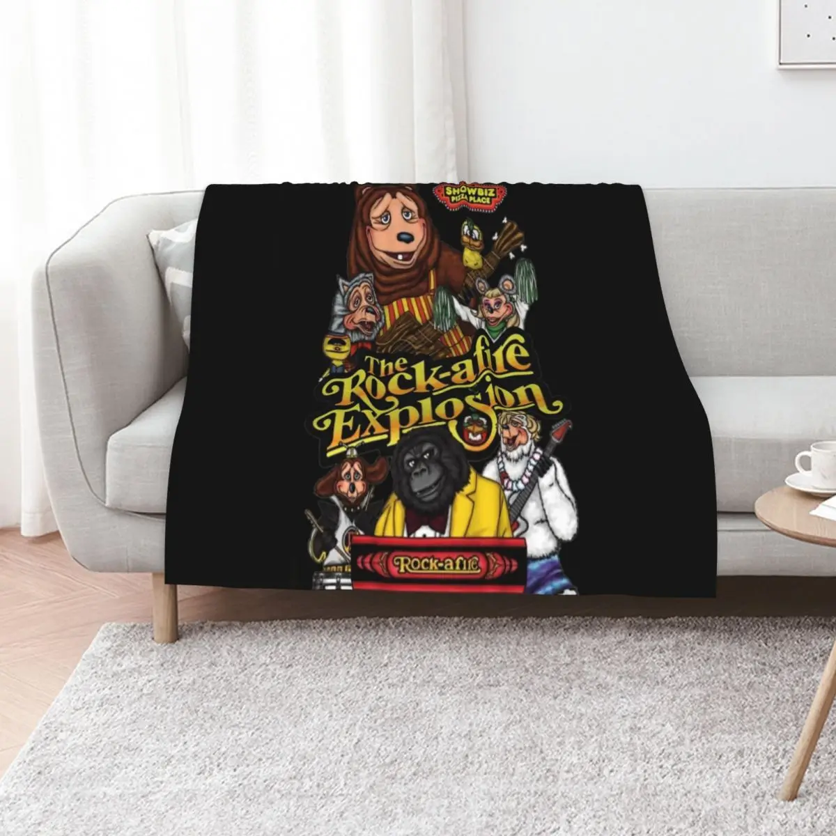 Showbiz Pizza Billy Bob Throw Blanket Loose blankets ands Stuffeds Plaid Extra Large Throw funny gift Blankets