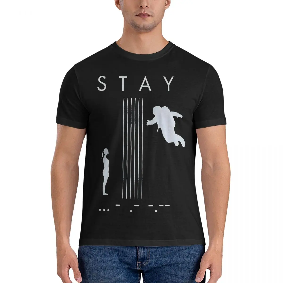 S T A Y Cooper And Murph  T Shirt Interstellar Vintage Tee Shirt Short Sleeve Round Neck T-Shirt 100% Cotton Gift Idea Clothing