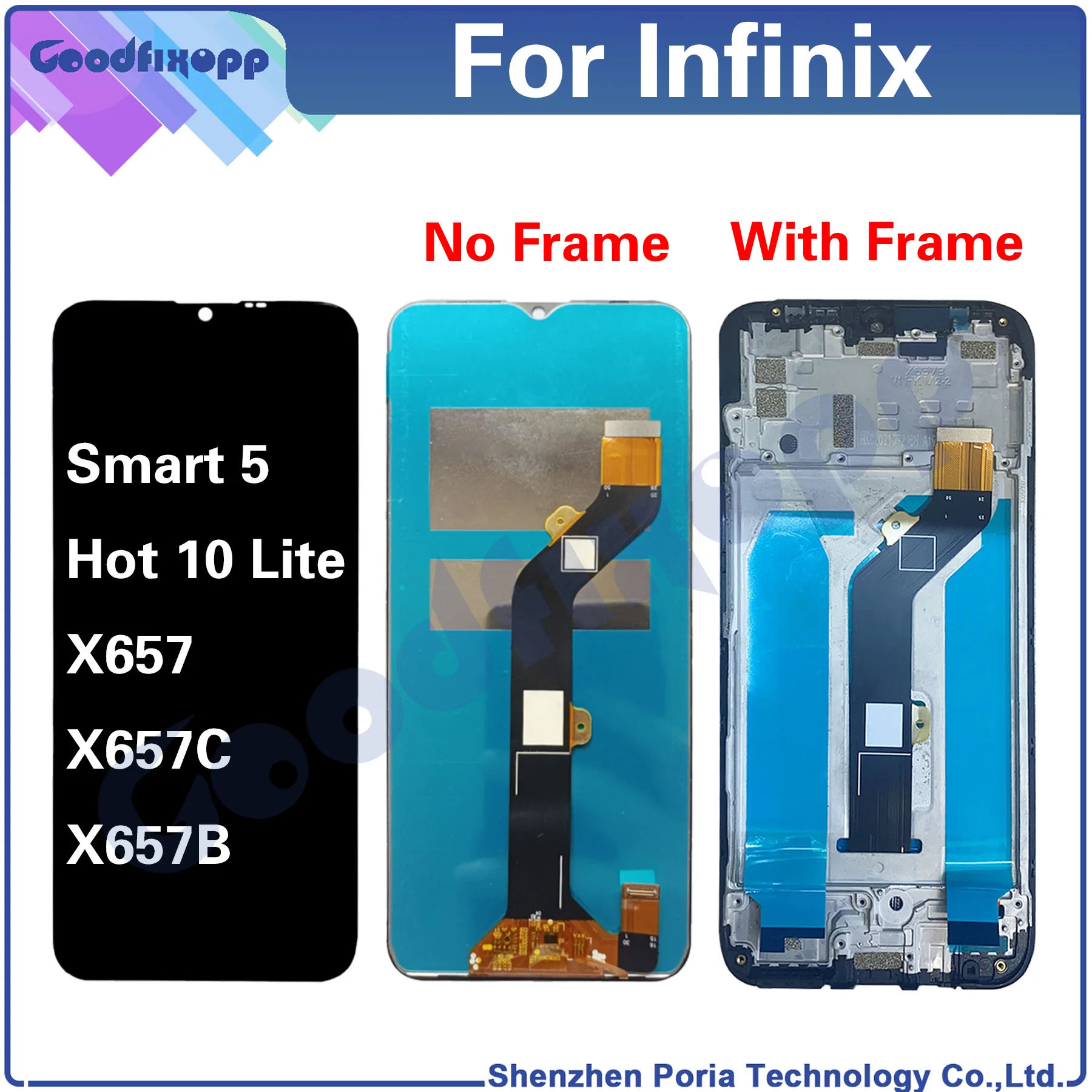 

For Infinix Smart 5 / Hot 10 Lite X657 X657C X657B LCD Display Touch Screen Digitizer Assembly Repair Parts Replacement