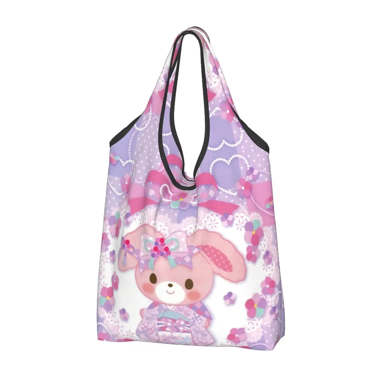 Custom Recycling Disney Cartoon Sugarbunnies Sanrio Japan Anime Shopping Bag Women Tote Bag Portable Grocery Shopper Bags