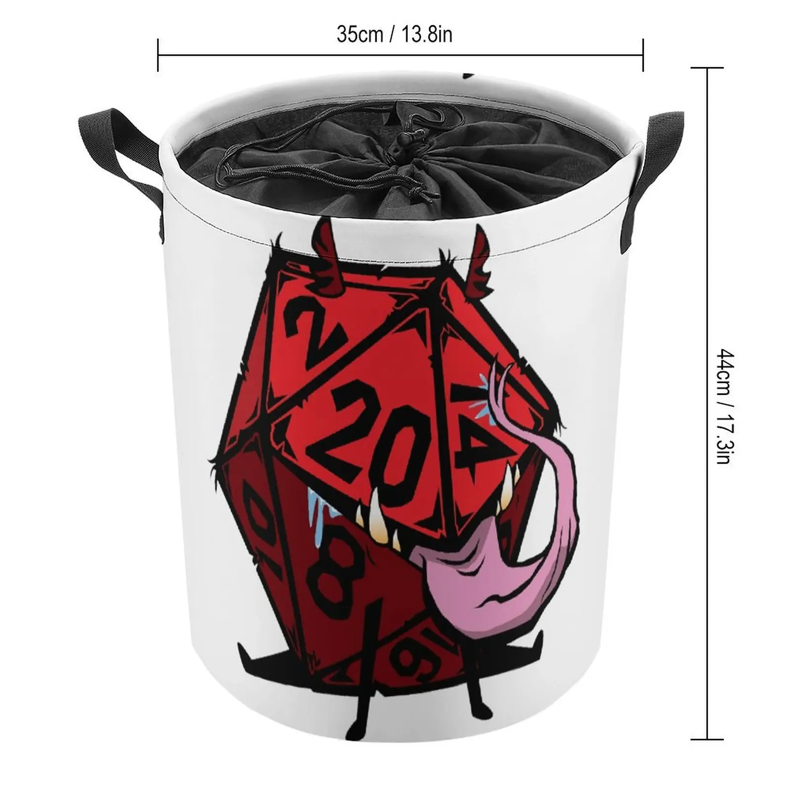 D20 Dice Mimic Pup RED for Sale Tie Up Your Dirty Pocket Novelty Laundry Basket Super Soft Convenient Storage of Socks Organizer