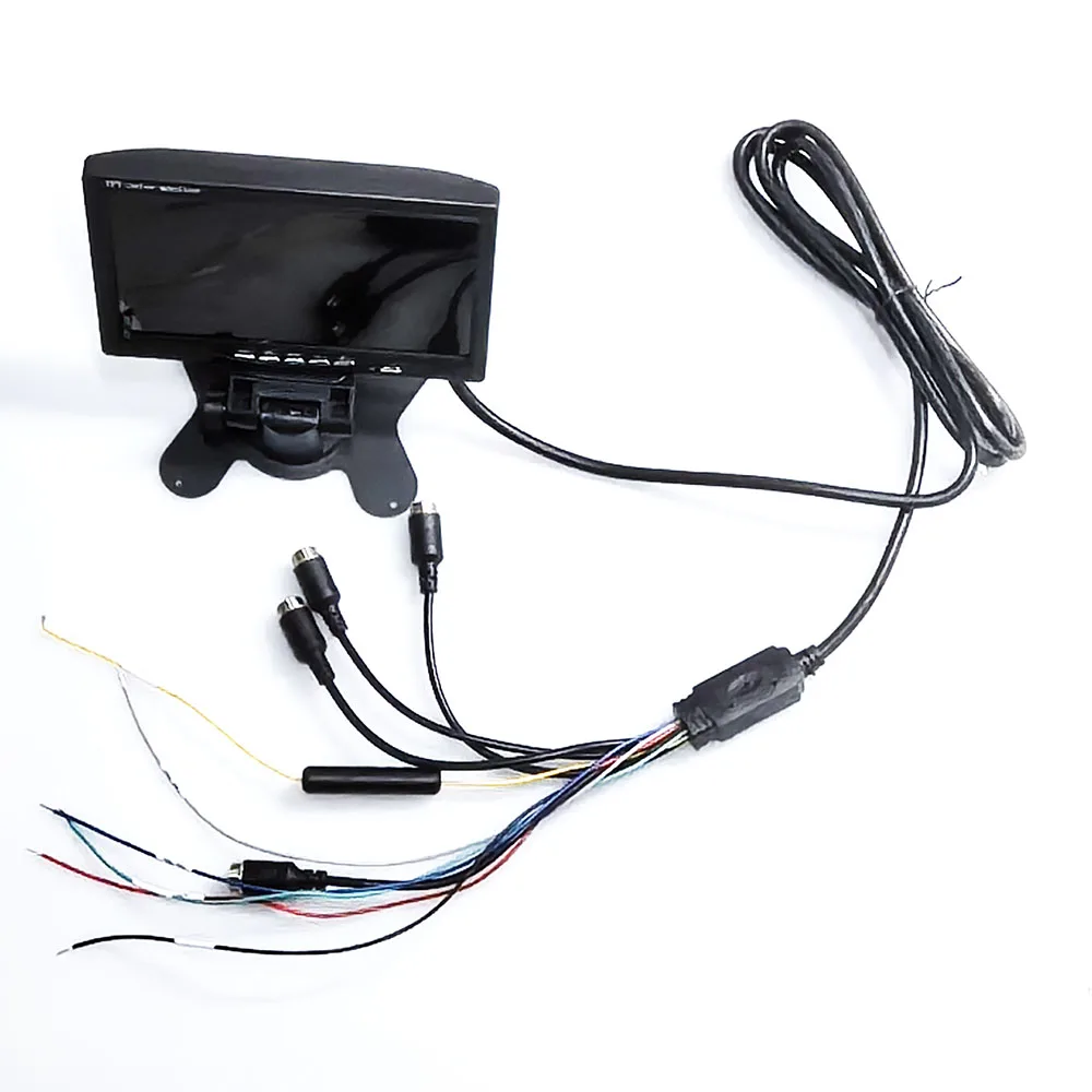 7 Inch Split Screen Quad Monitor 4 channel  Video Input Windshield Style Parking Dashboard For Car Rear View Camera