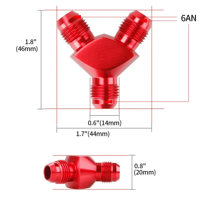 for Cross-border Car Modification Supplies YouTube Tee Adapter AN6 AN8 AN10 Y Oil-Cooled Adapter