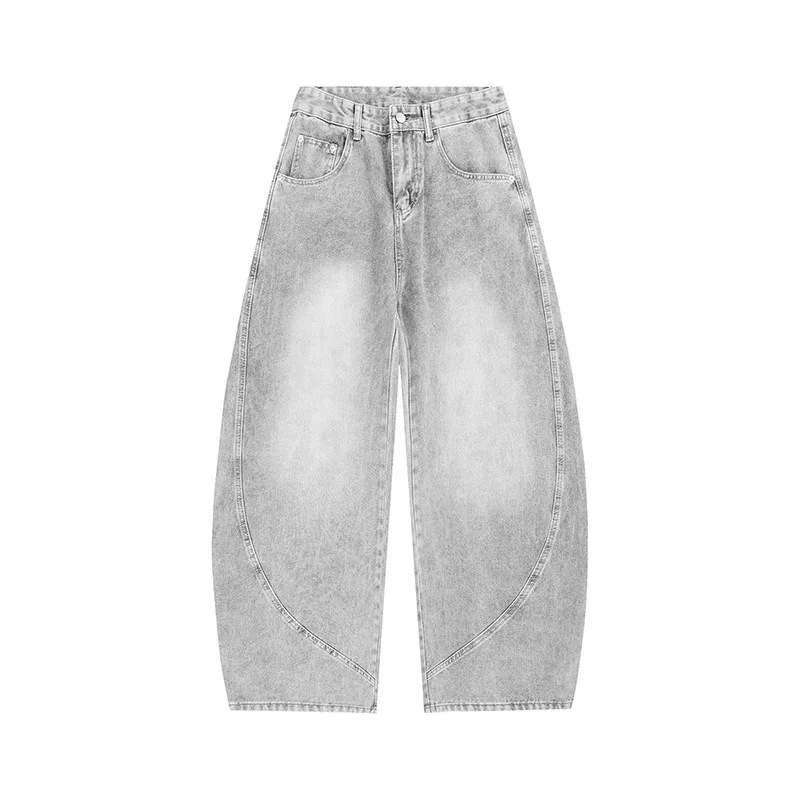 2026 Autumn New American Retro Washed baggy Jeans Men korean Oversized High Street Casual Wide Leg Denim Pants Y2k Streetwear