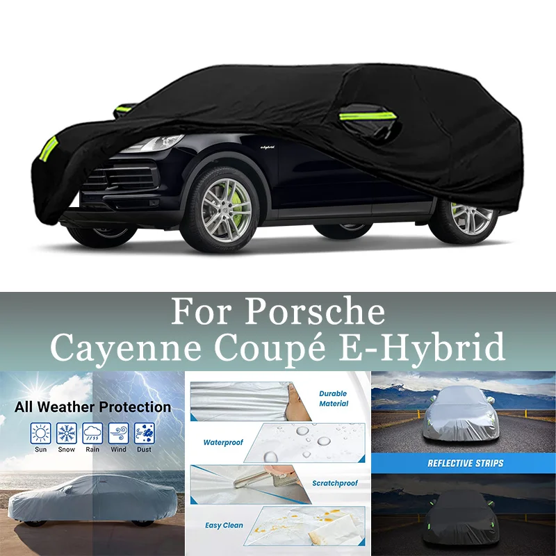 غطاء سيارة كامل لبورشه كايين كوبي E-الهجين مقاوم للماء الصيف الشمس الظل المضادة للأشعة فوق البنفسجية الشتاء المطر الثلوج منع غطاء