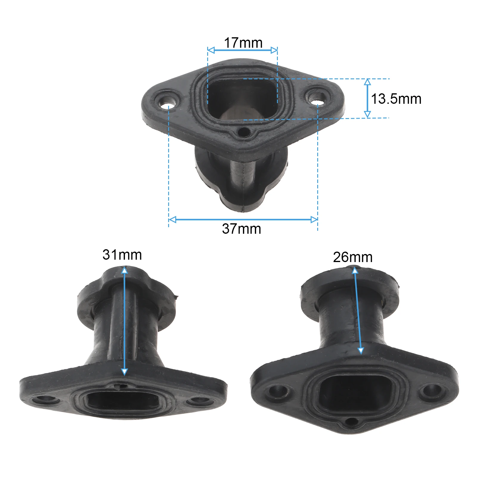 3 Pcs Chainsaw Intake Manifold Boot for Chainsaw 2500 25CC Chinese Chainsaws Zenoah Komatsu G2500 Gas Small Chainsaw Parts