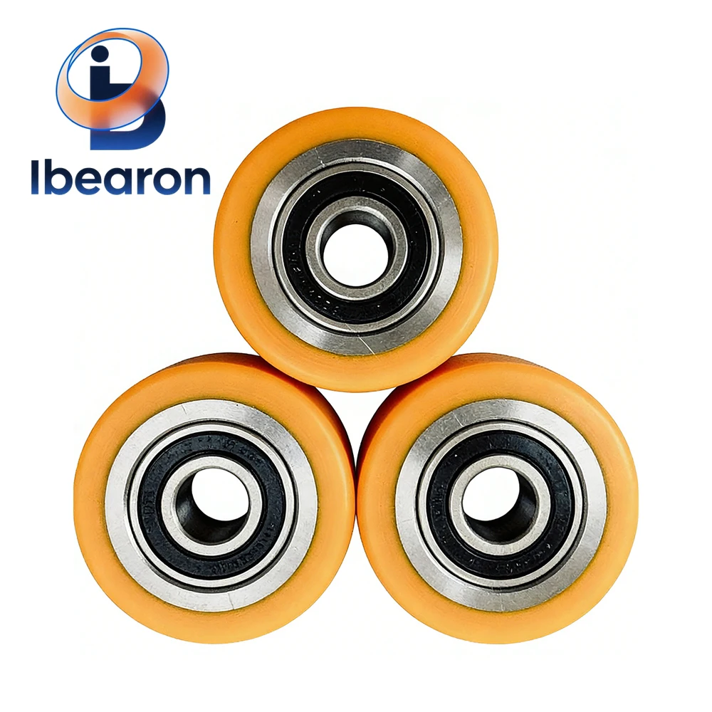 

2PCS Heavy-Duty Enhanced PU Iron Core Forklift Casters with bearings 80x70mm - Wear-Resistant, Quiet, for Electric Forklifts