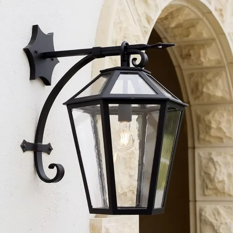 Gothic Arch Wrought Iron Wall Sconce Pointed Top Detailed Design for Dramatic Lighting in Hallway or Church
