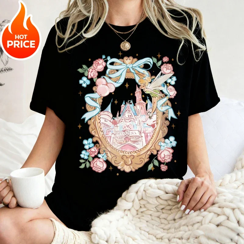 ديزني 2025 جديد حار بيتر بان دونالد داك تيشيرت صيفي الأسرة الوالدين والطفل المتضخم عادية فضفاض الرجال النساء تي شيرت Y2k #5