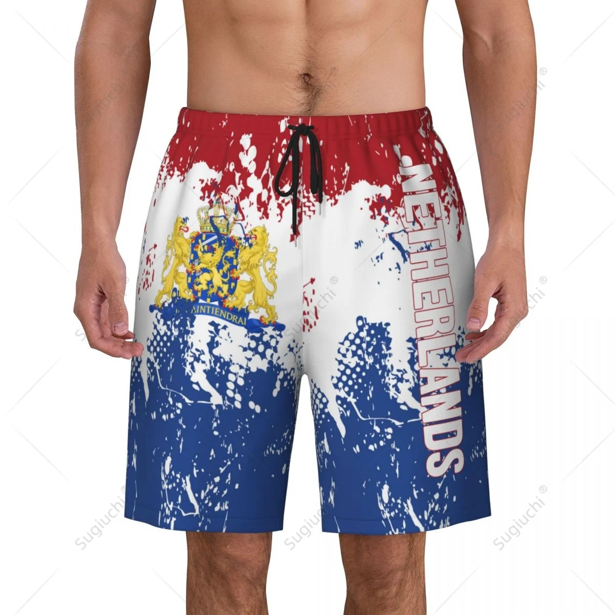 

Men's Netherlands Flag Beach Pants Board Shorts Surfing Boys Soccer Cycling Swimwear Running Polyester