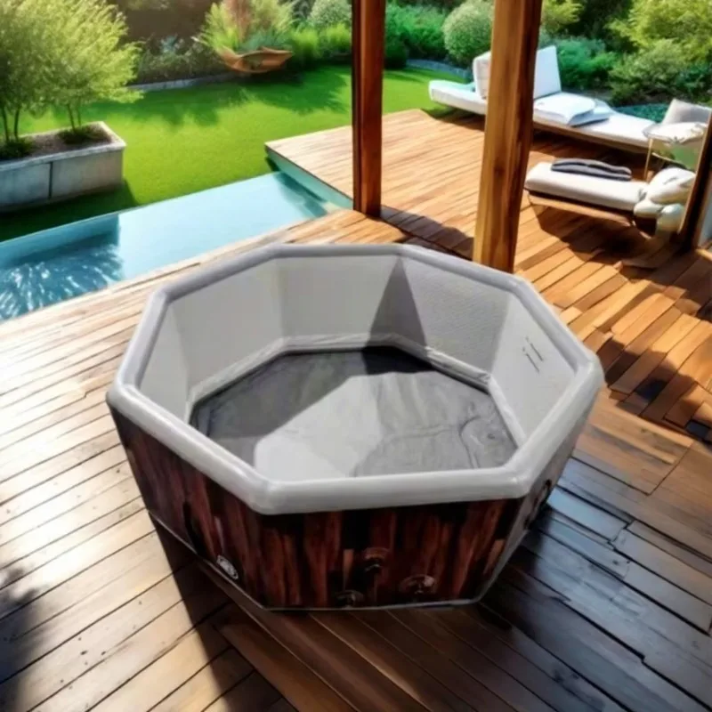 Inflatable hexagonal hot tub Jacuzzi portable water drop stitching for outdoor fitness enthusiasts