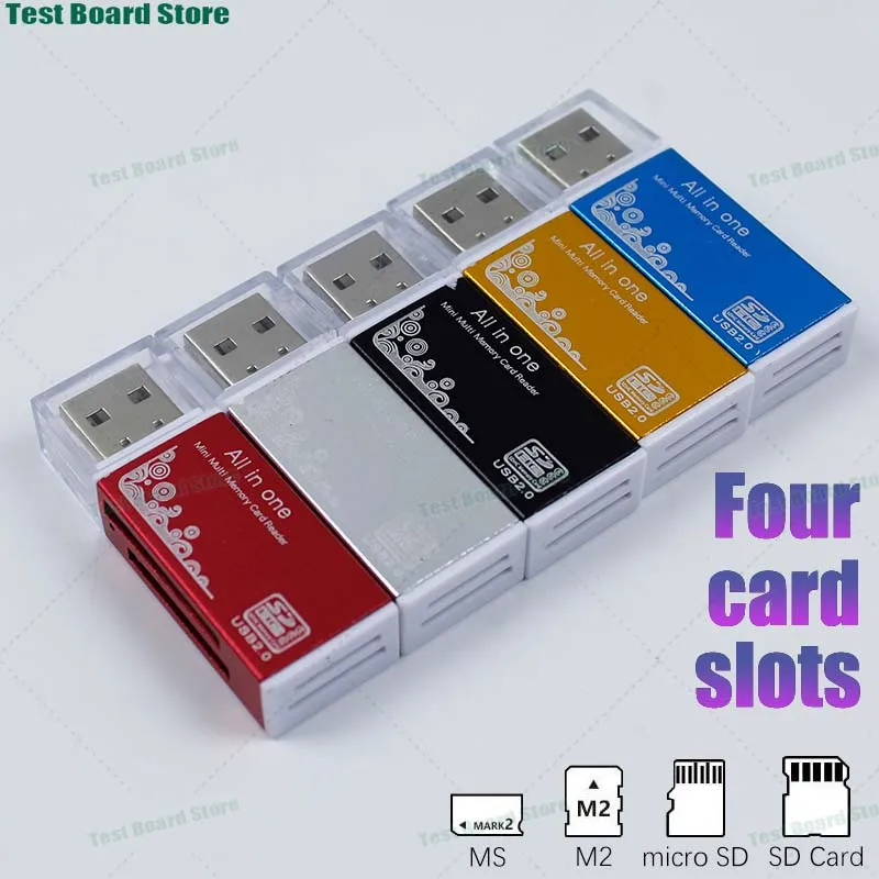 1Piece 4 in 1 card reader USB-A public to micro SD TF M2 MS memory card adapter PSP Canon Nikon phone camera