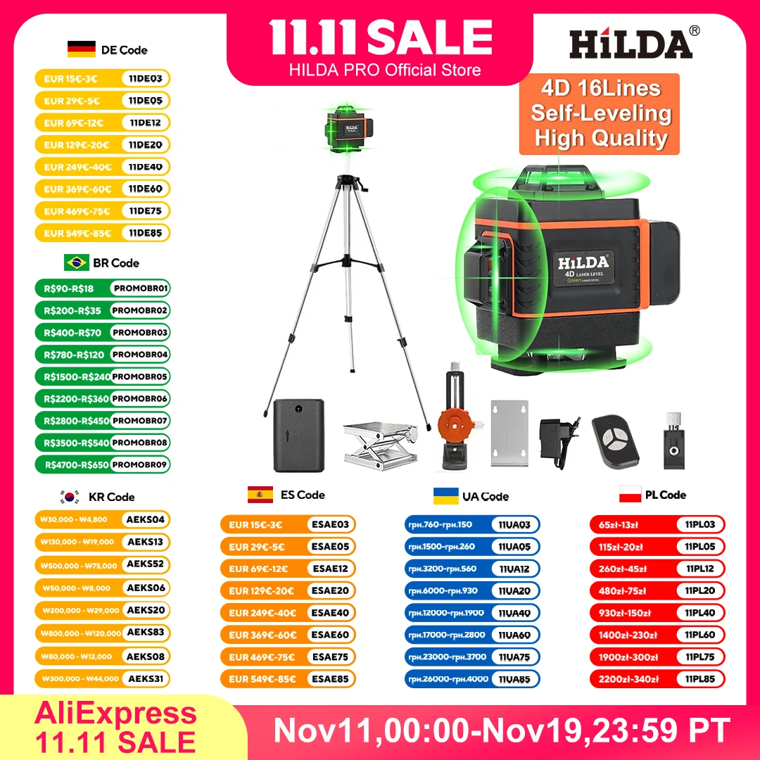 Laser Level 3D Green 360 Cross Self-Leveling