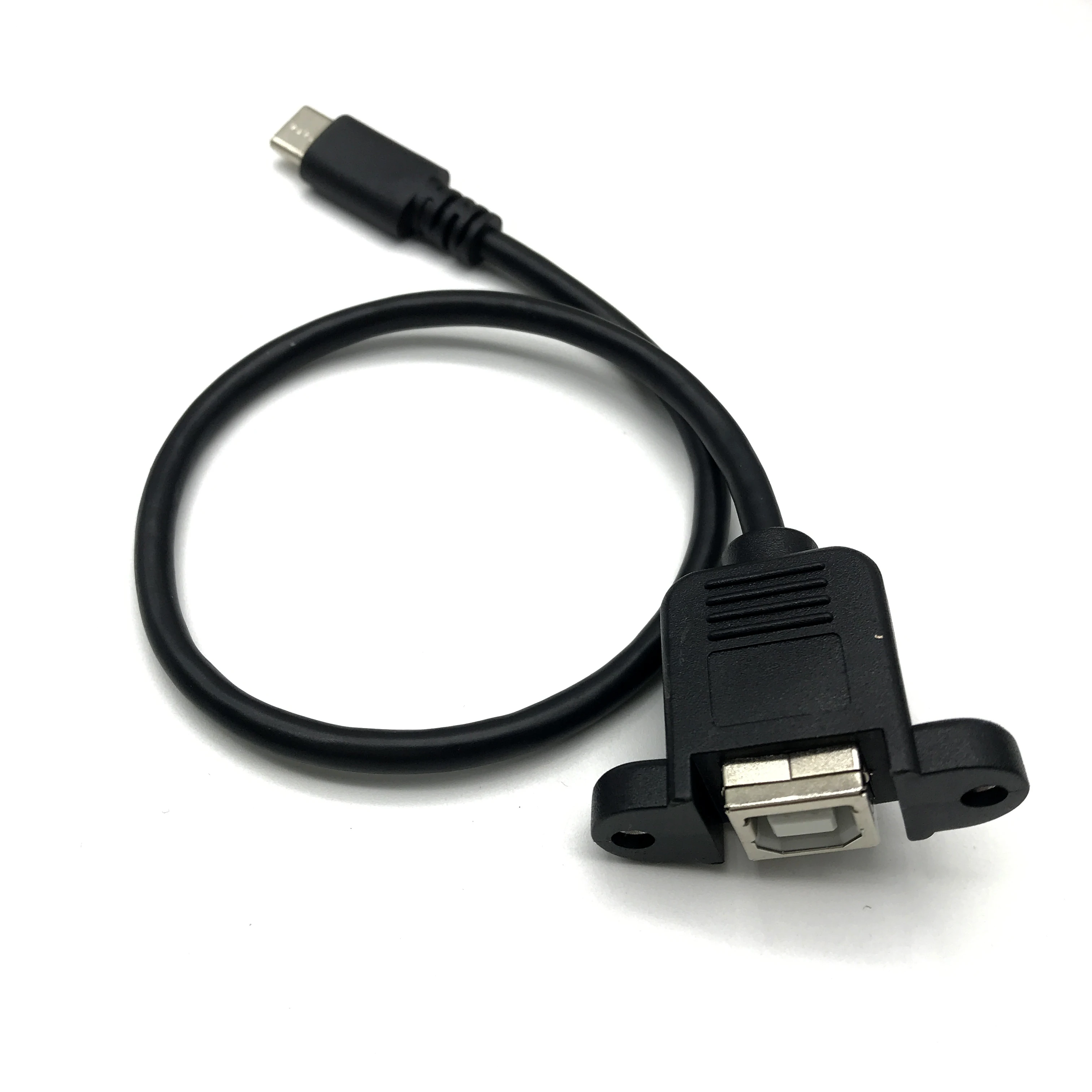 USB 2.0 Printer B to Type c male With Screw Port baffle Printing scan Data Charging Transfer Cable 50cm