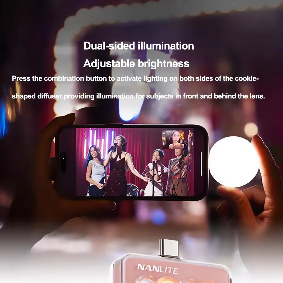 Nanlite Cookie 3200K إلى 5600K ثنائي اللون ثنائي الجانب جيب ملء الضوء للتصوير الفوتوغرافي لصور السيلفي Vloggier Shooting CRI 95 TLCI 98